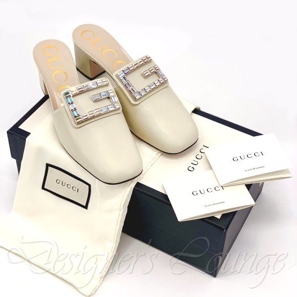 ⚡️SOLD! NEW GUCCI Madelyn Crystal G Leather Mules - Picture 8 of 8
